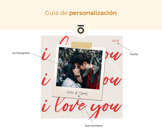 Love You Polaroid - Canvas personalizado