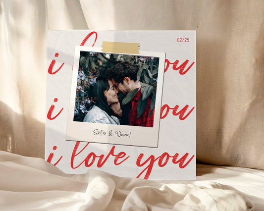 Love You Polaroid - Canvas personalizado